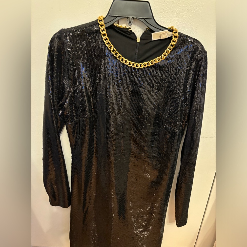Michael Kors 
Women's Chain-Neck Sequin Dress new size M